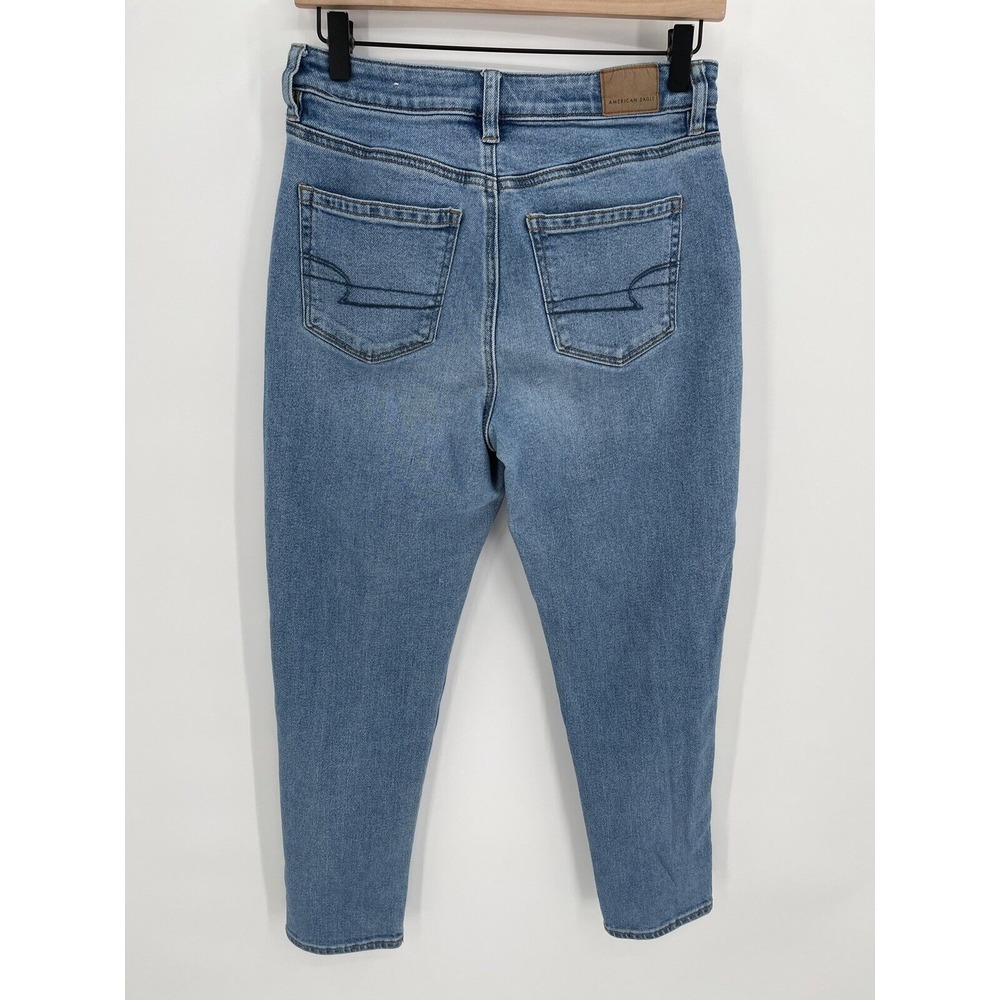 American Eagle Women's‎ MOM JEAN Jeans Size 4 High Rise Blue Medium Wash Denim